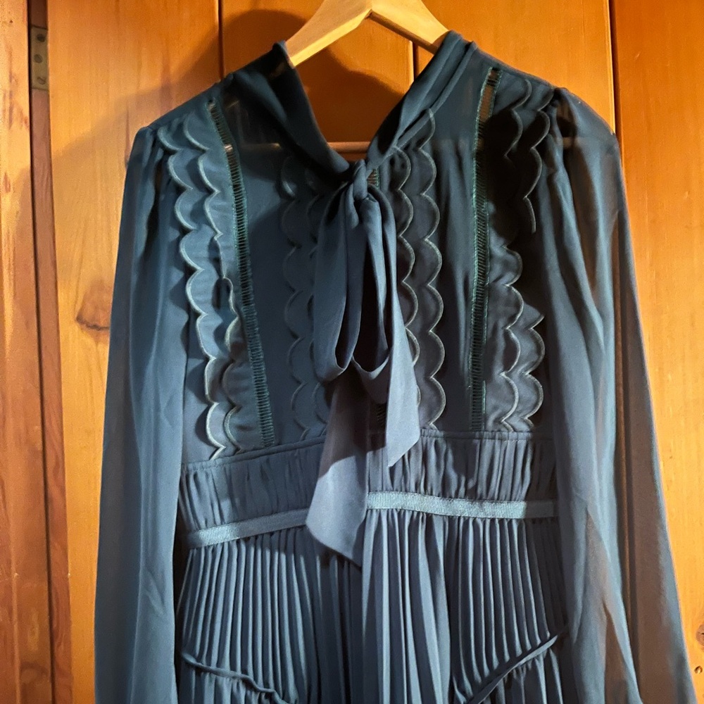 Self-portrait chiffon scallop midi dress